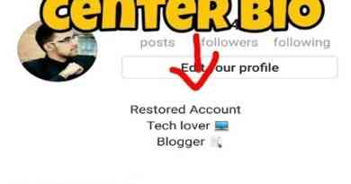 how to center instagram bio